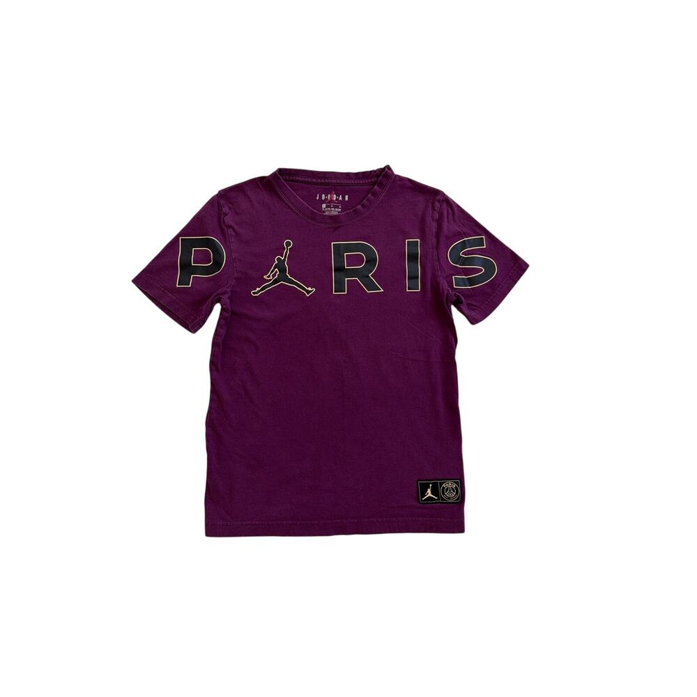 Nike Jordan x Paris Saint-Germain Wordmark Red T-shirt Youth Medium 10/12